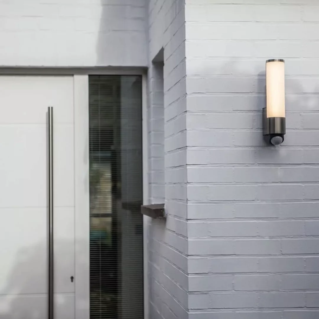 LED Außenwandleuchte Leda aus Edelstahl mit Bewegungsmelder günstig online kaufen