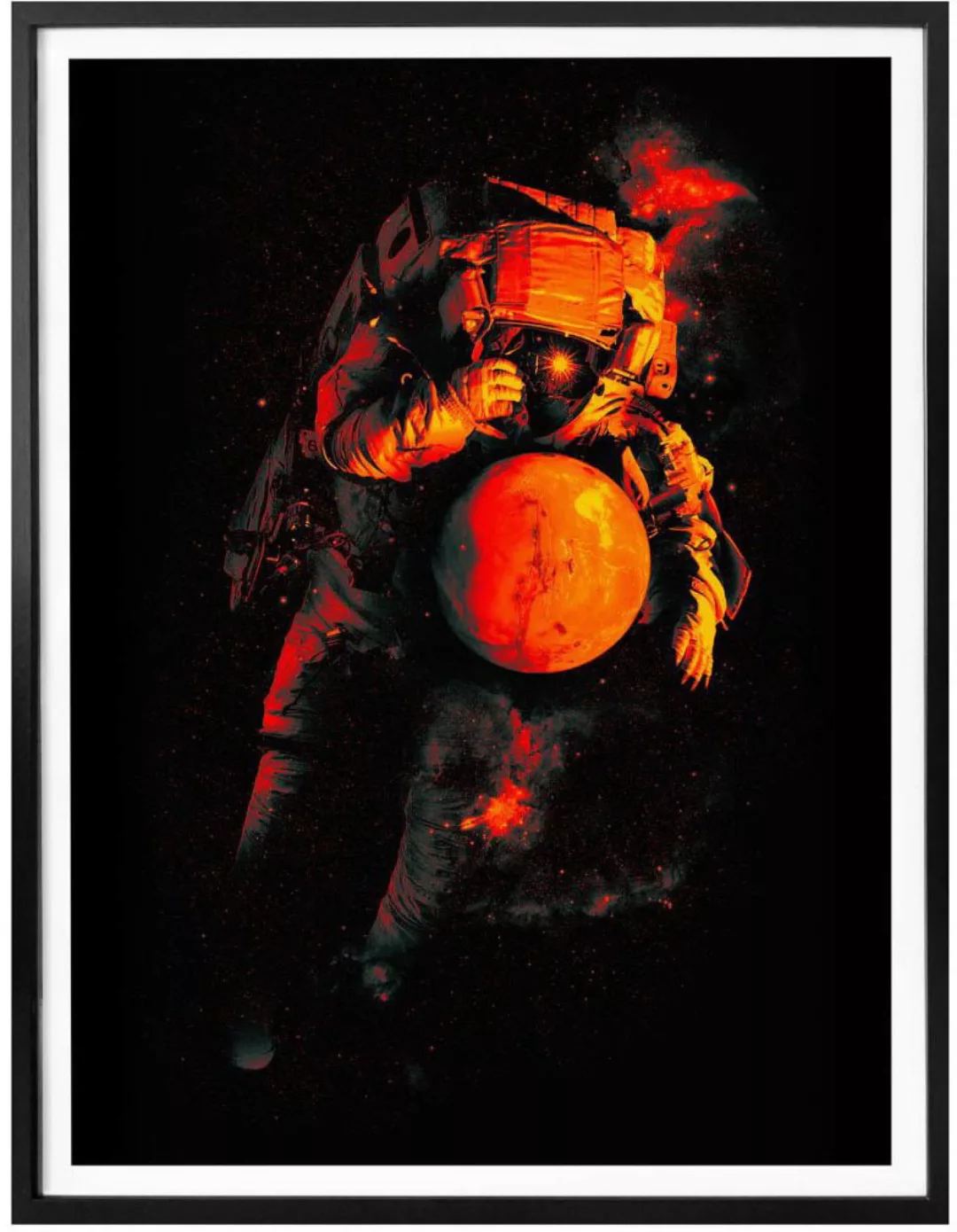 Wall-Art Poster "Astronaut Schwarz Mars Weltall", Astronaut, (1 St.), Poste günstig online kaufen