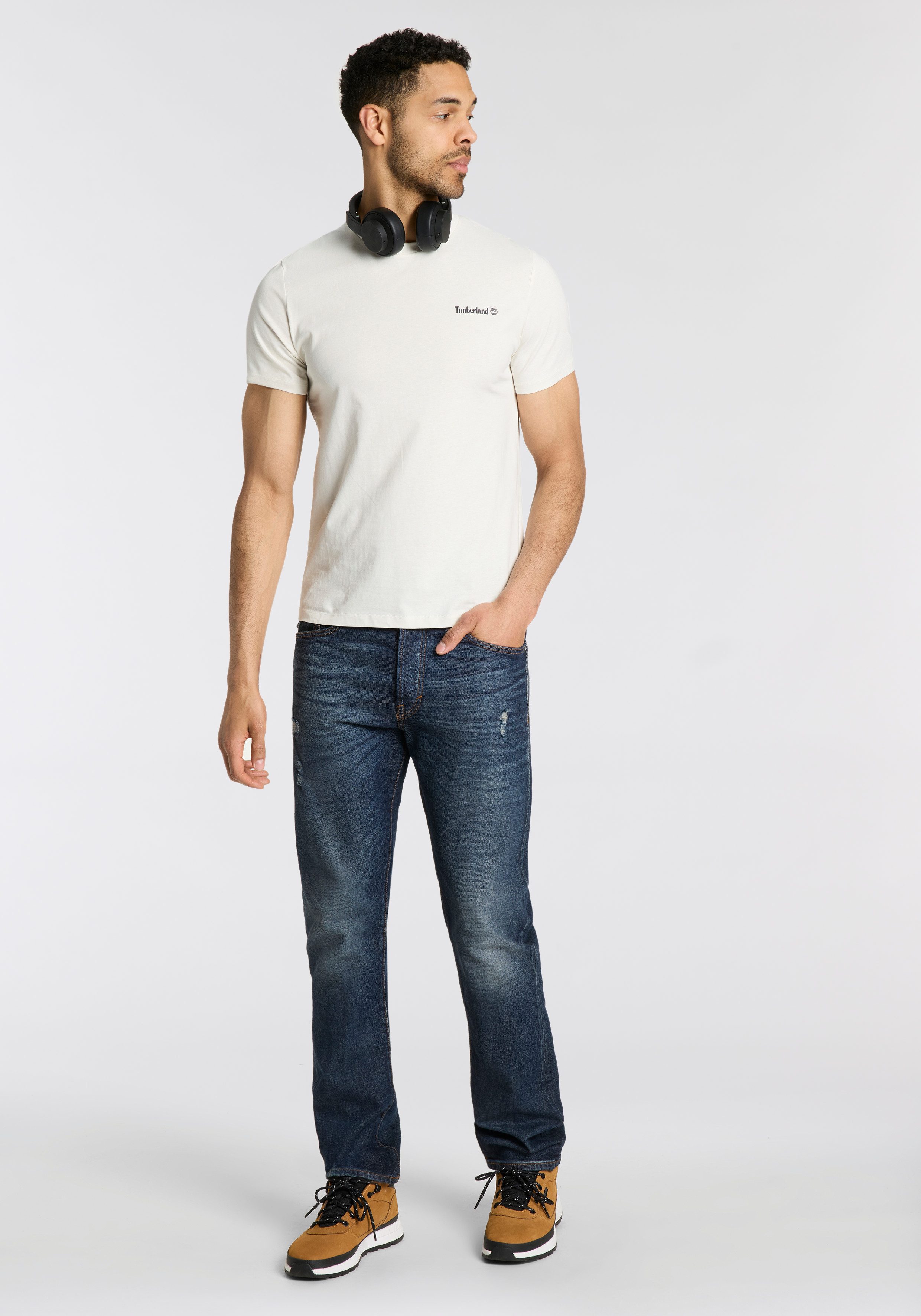 Timberland T-Shirt Small Linear Logo Print günstig online kaufen