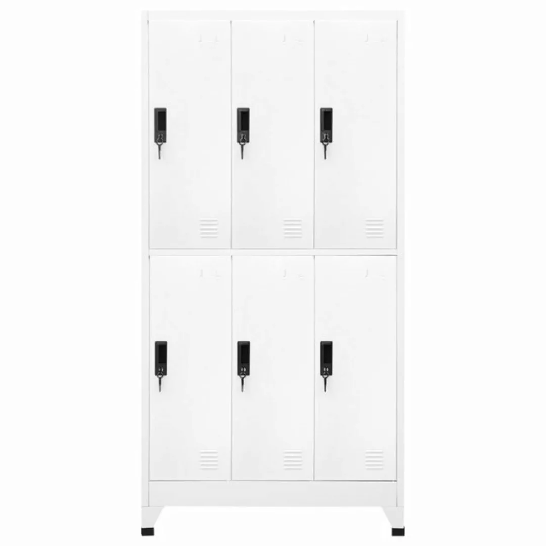 vidaXL Mehrzweckschrank Schließfachschrank Weiß 90x45x180 cm Stahl günstig online kaufen