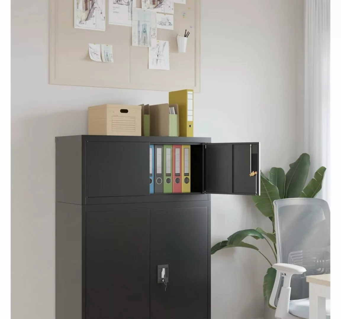 furnicato Aktenschrank Schwarz 90x40x40 cm Stahl günstig online kaufen