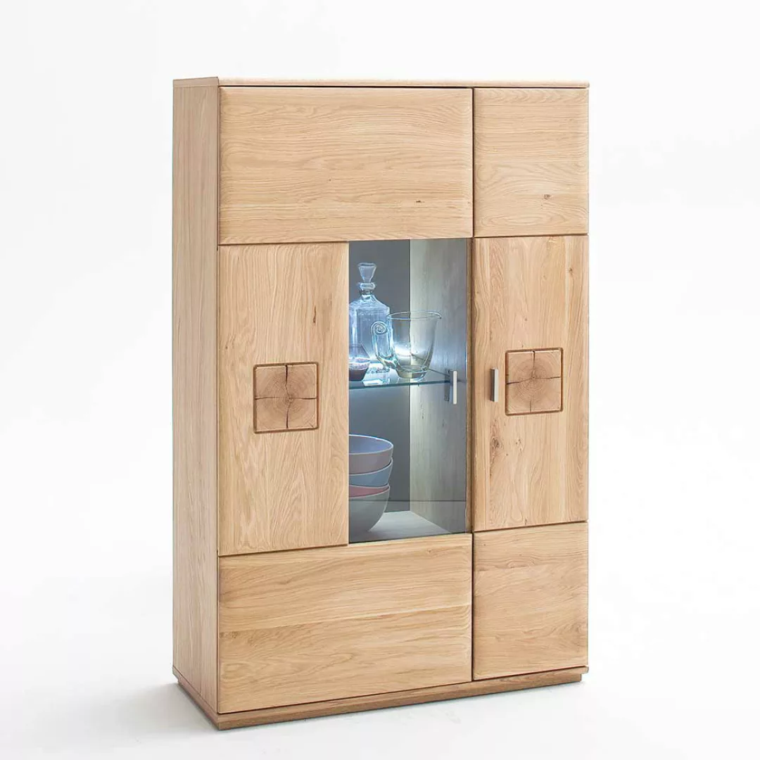 Highboard aus Eiche Bianco Wohnzimmer günstig online kaufen