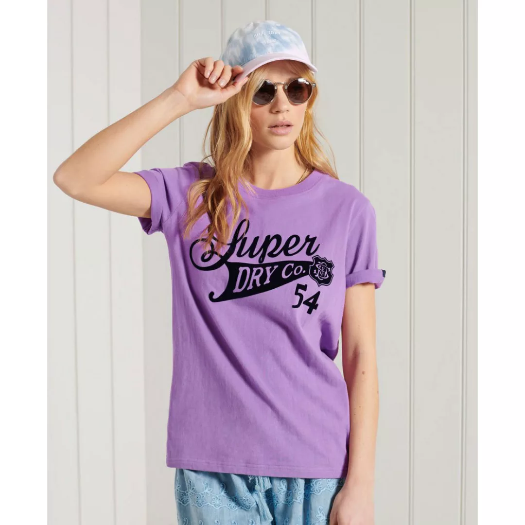 Superdry Collegiate Cali State Kurzarm T-shirt XS Fluro Purple günstig online kaufen