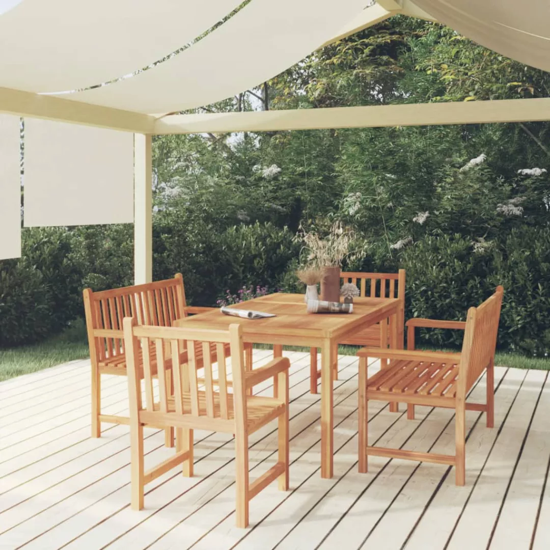 Vidaxl 5-tlg. Garten-essgruppe Massivholz Teak günstig online kaufen