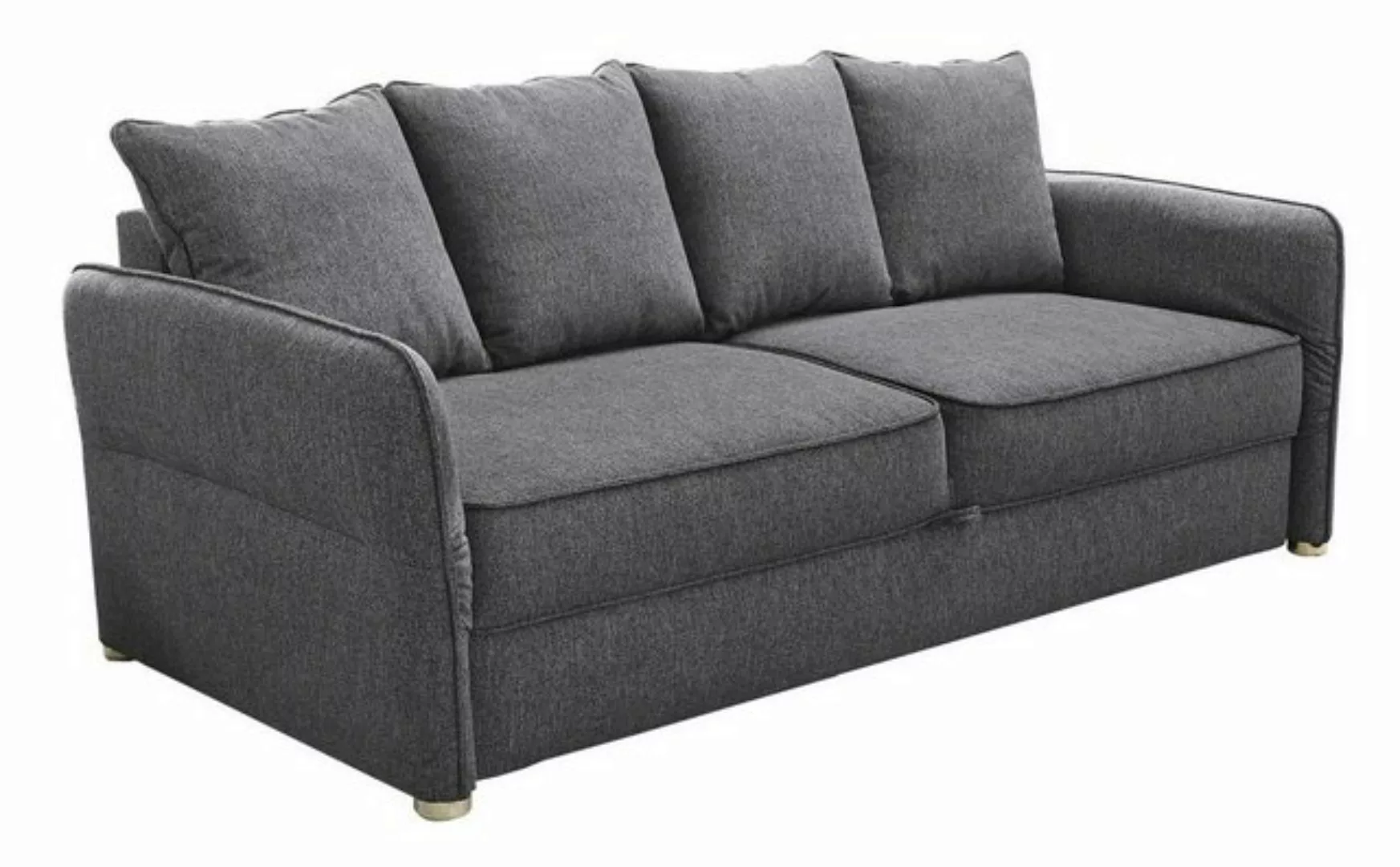 Jockenhöfer Gruppe Schlafsofa LENNY, B 215 cm x T 107 cm, Grau, Flachgewebe günstig online kaufen