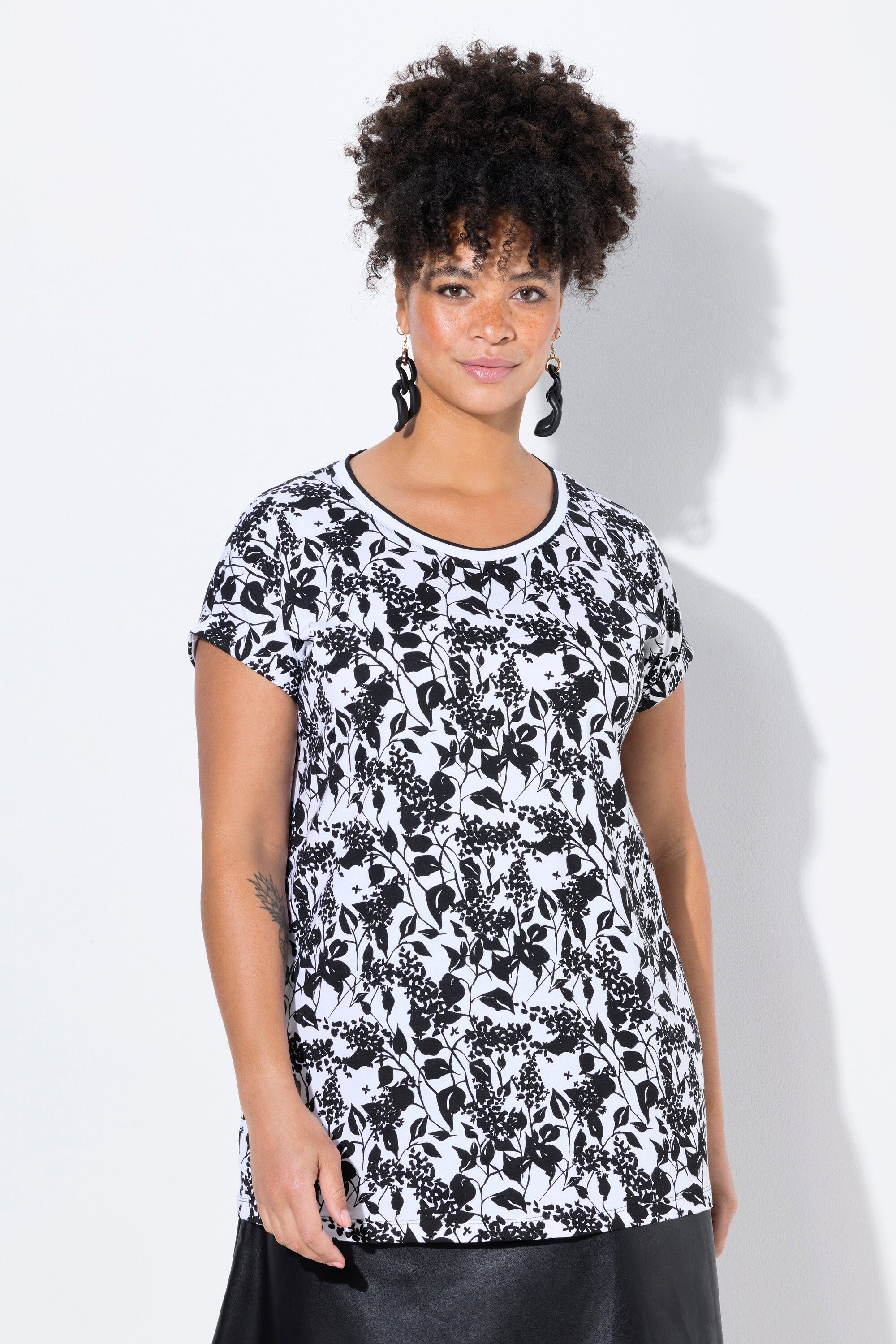 MIAMODA T-Shirt T-Shirt oversized Blümchen Halbarm günstig online kaufen