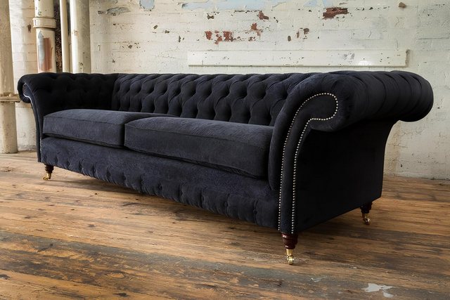 Xlmoebel Sofa Chesterfield Stoffsofa mit Polsterung, 4-Sitzer Luxus-Couch, günstig online kaufen