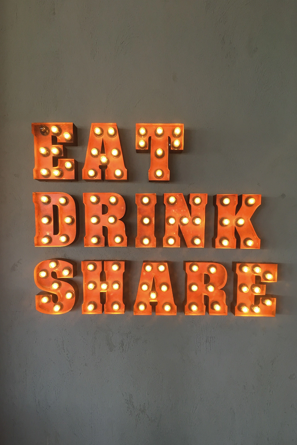 queence Metallbild "EAT DRINK SHARE", Schriftzüge-Schriftzug-Sprüche-Sprüch günstig online kaufen