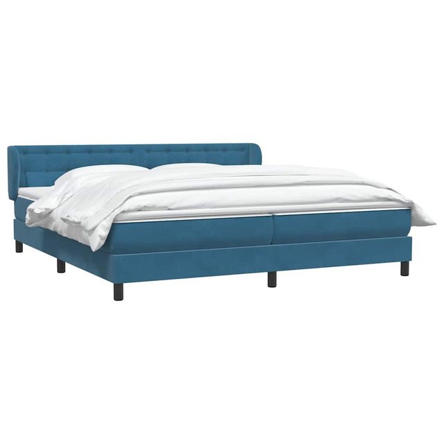 vidaXL Bett Boxspringbett mit Matratzen Dunkelblau 180x220 cm Samt günstig online kaufen