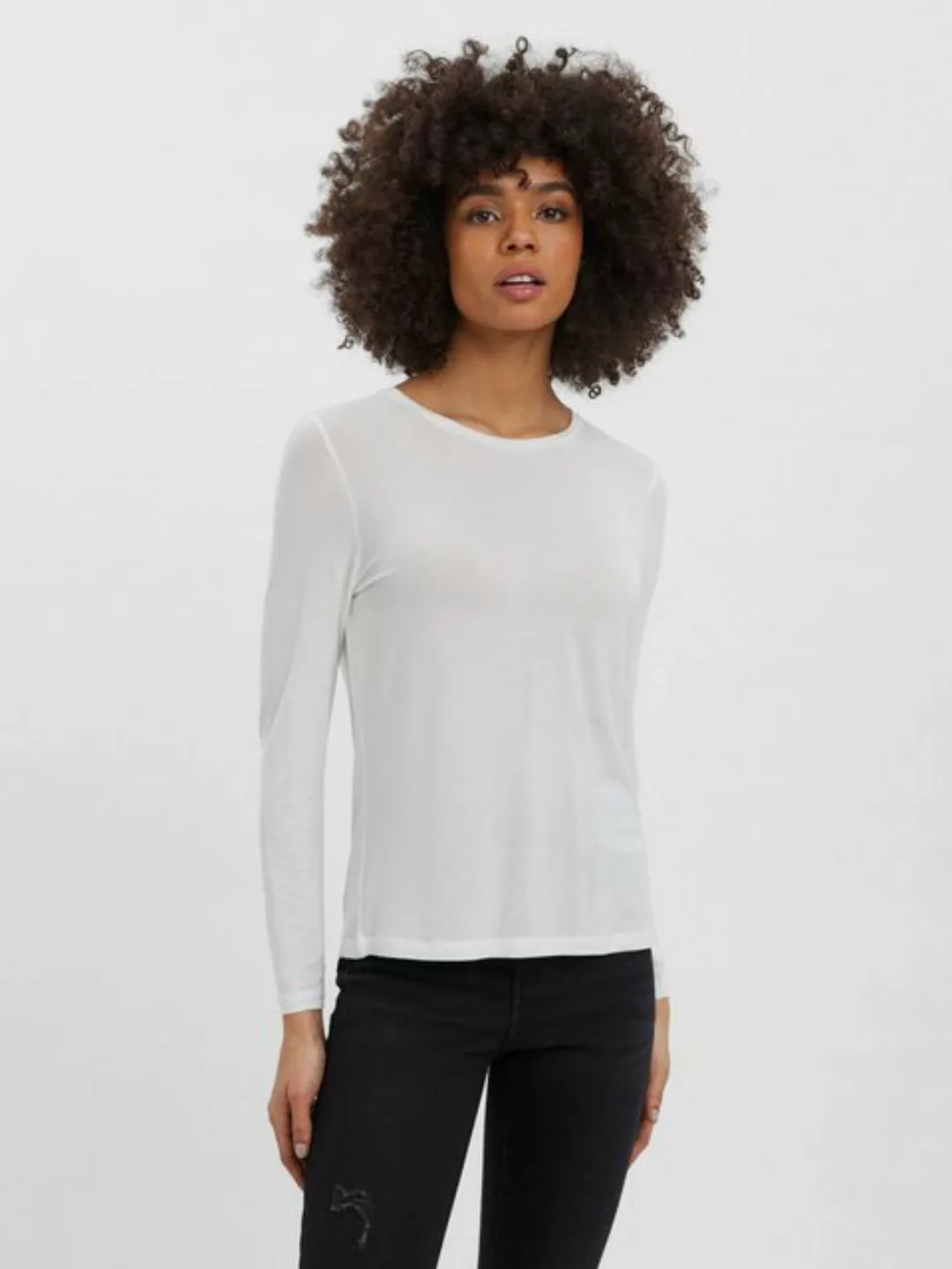 Vero Moda T-Shirt Langarmshirt Regular Fit Rundhals Basic elastisch 7905 in günstig online kaufen