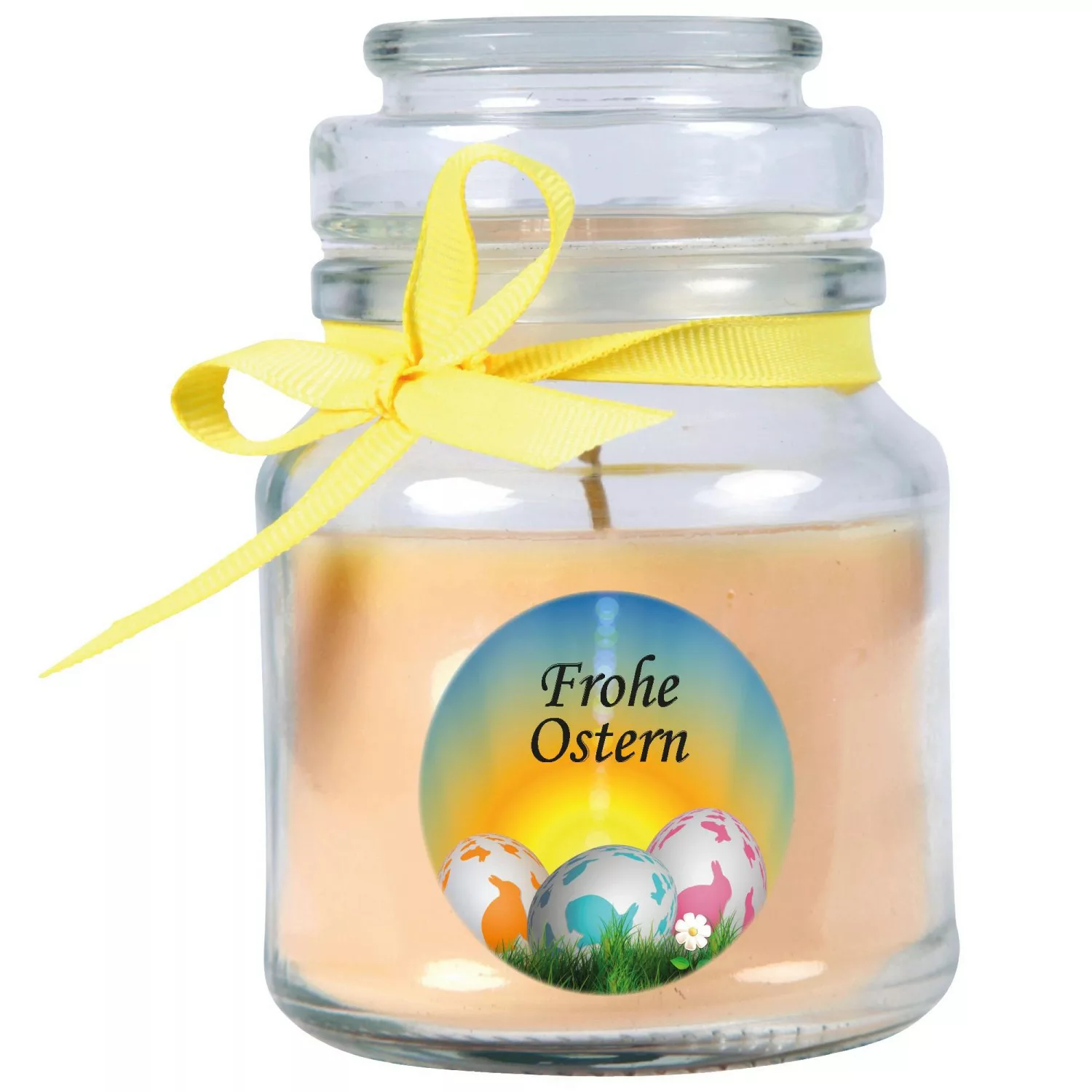 HS Candle Duftkerze & Glas Frohe Ostern Bonbon Ø7 cm Vanille Ostereier günstig online kaufen