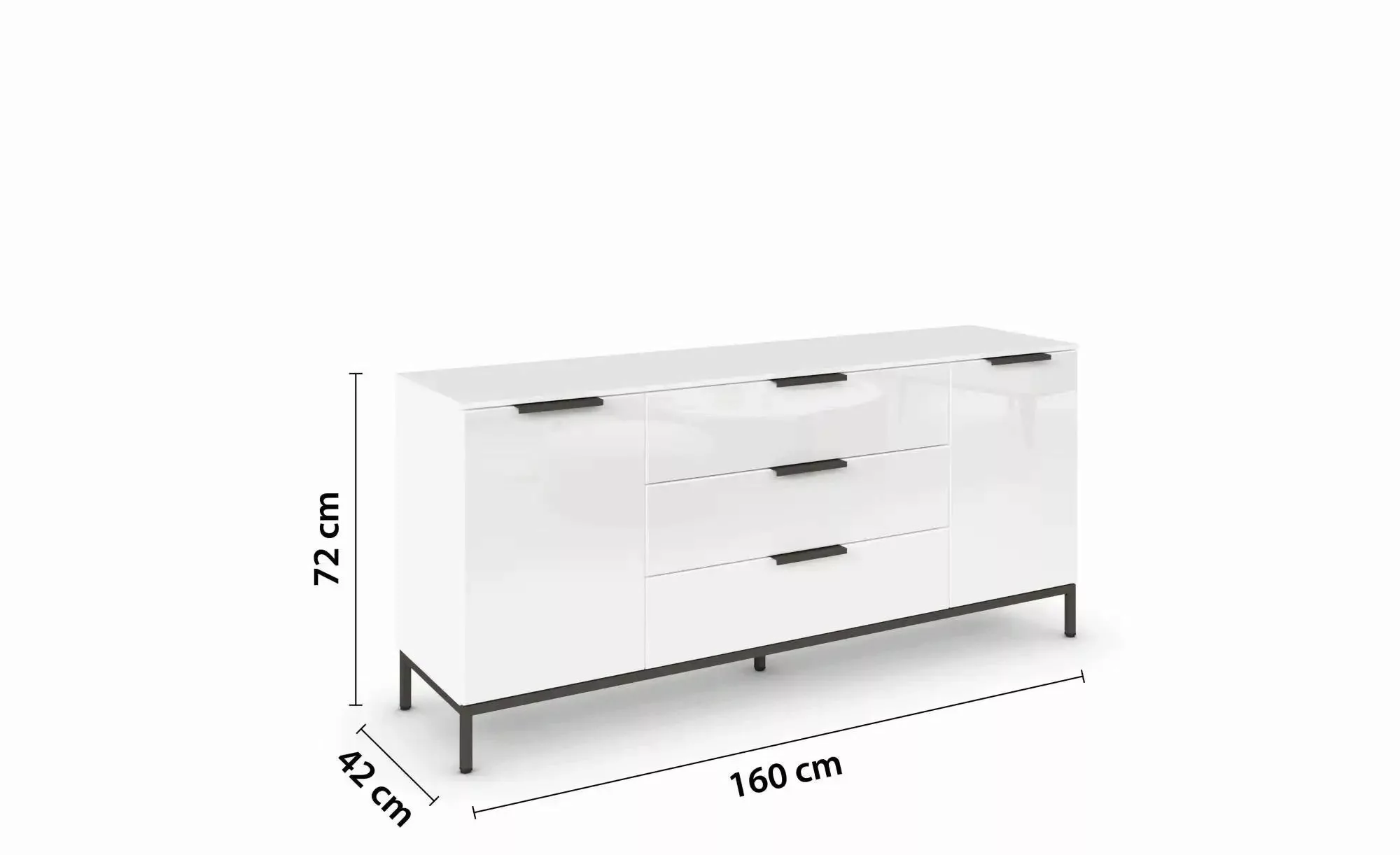 Sideboard   ¦ weiß ¦ Maße (cm): B: 160 H: 72 Kommoden & Sideboards > Sidebo günstig online kaufen