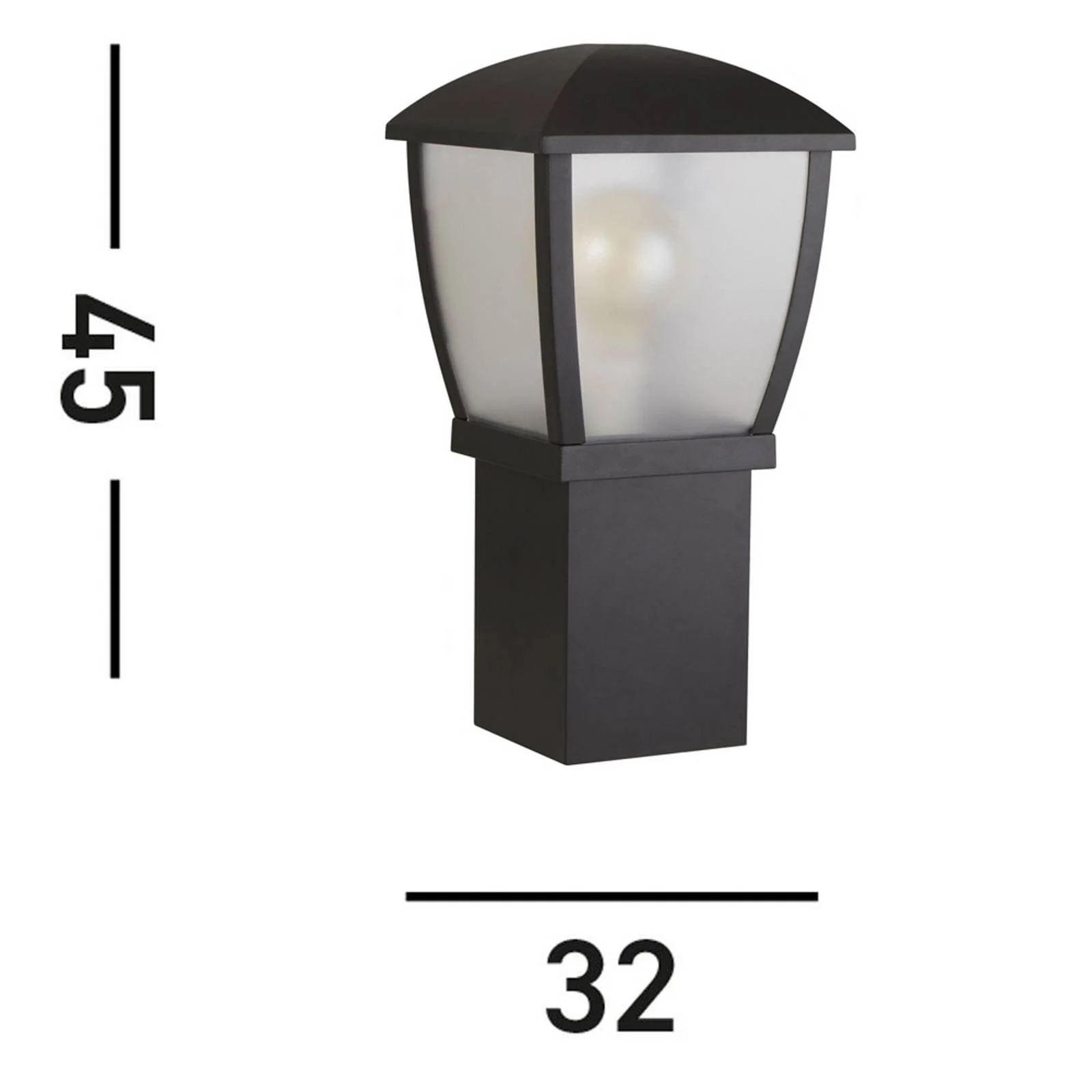 Sockelleuchte Seattle, IP44, schwarz, Höhe 45 cm, Metall günstig online kaufen