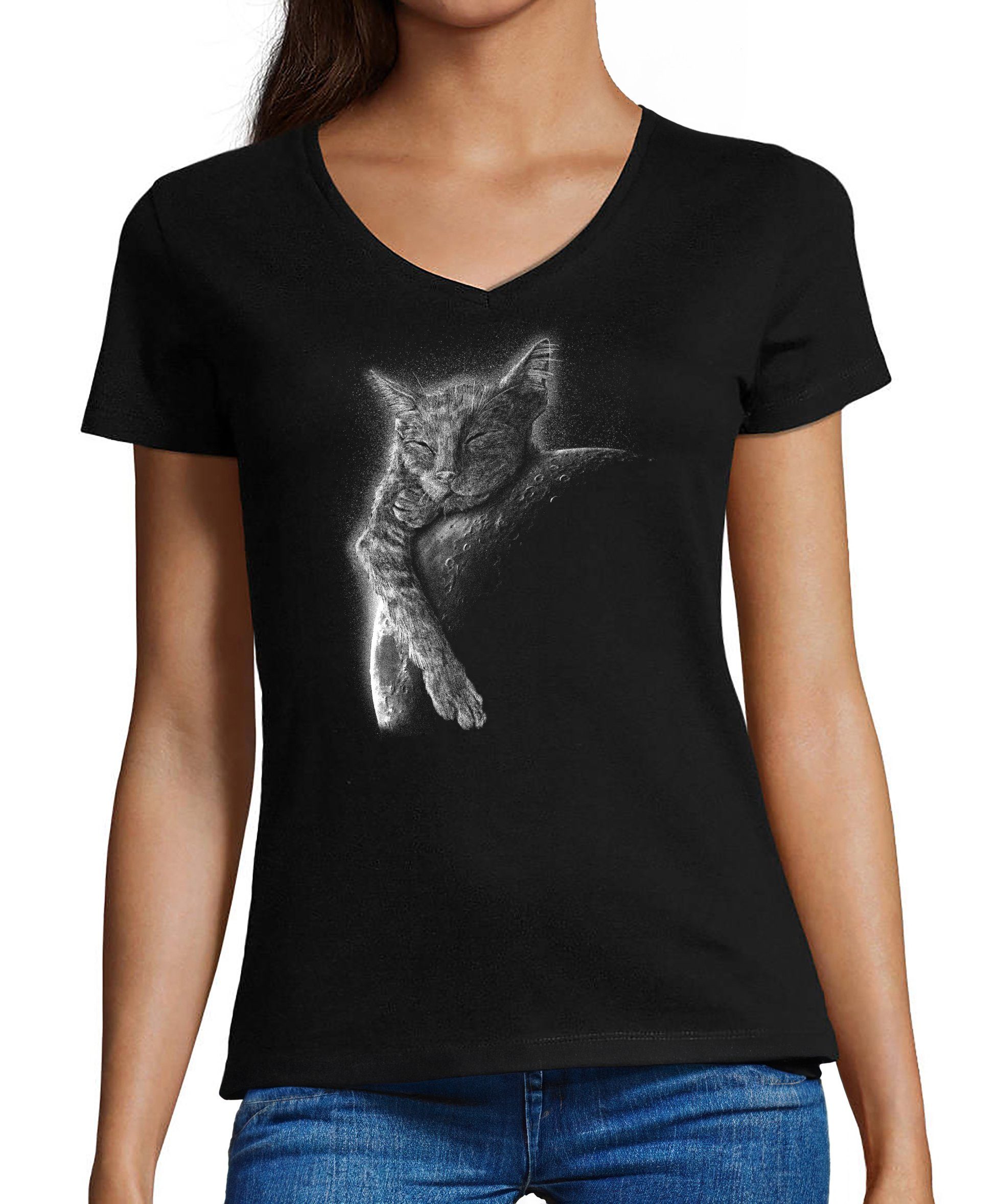 MyDesign24 T-Shirt Damen Katzen Print Shirt günstig online kaufen