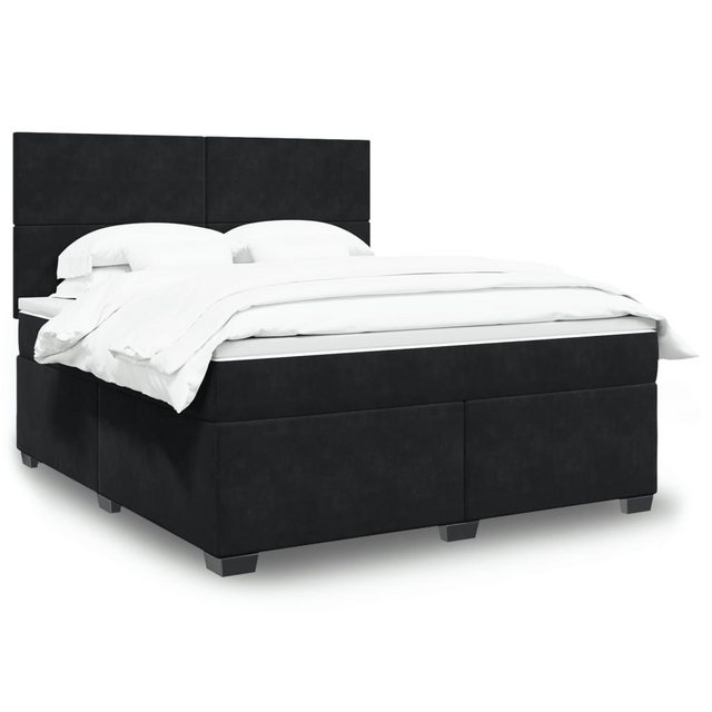 vidaXL Boxspringbett, Boxspringbett mit Matratze Schwarz 180x200 cm Samt günstig online kaufen