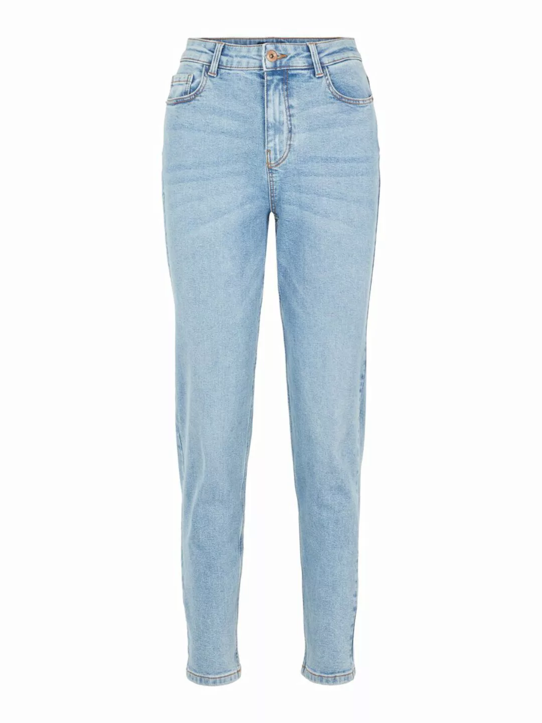 Pieces – Kesia – Schmale Mom-Jeans in Hellblau günstig online kaufen