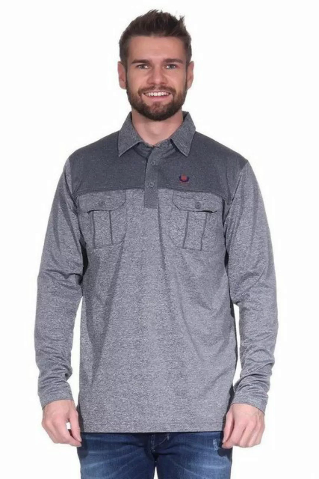 EloModa Poloshirt Herren Polo Shirt Langarm Longsleeve mit Brusttaschen, (1 günstig online kaufen