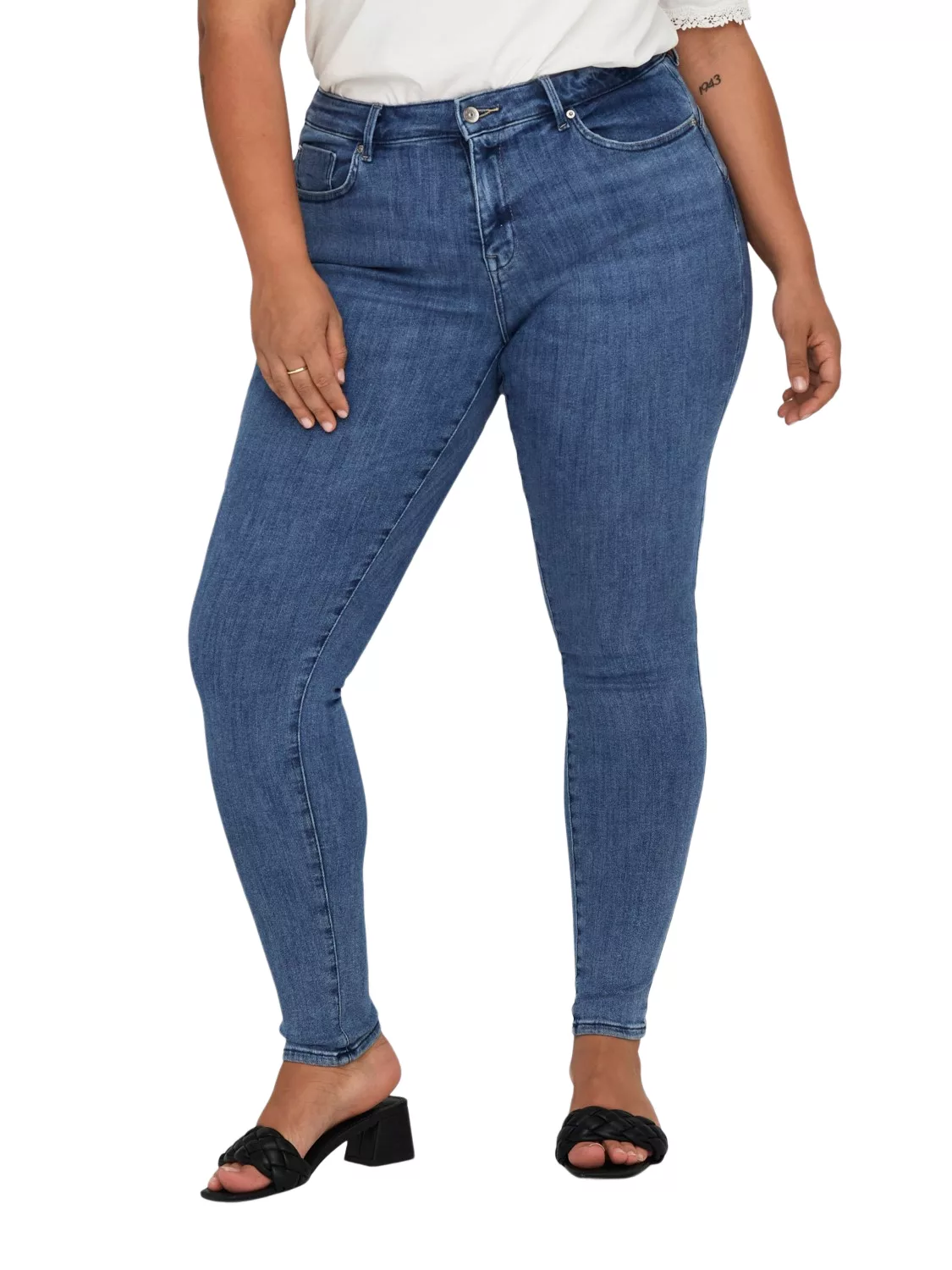 Carmakoma by Only Damen Jeans CARPOWER REA2981 - Skinny Fit - Blau - Dark M günstig online kaufen