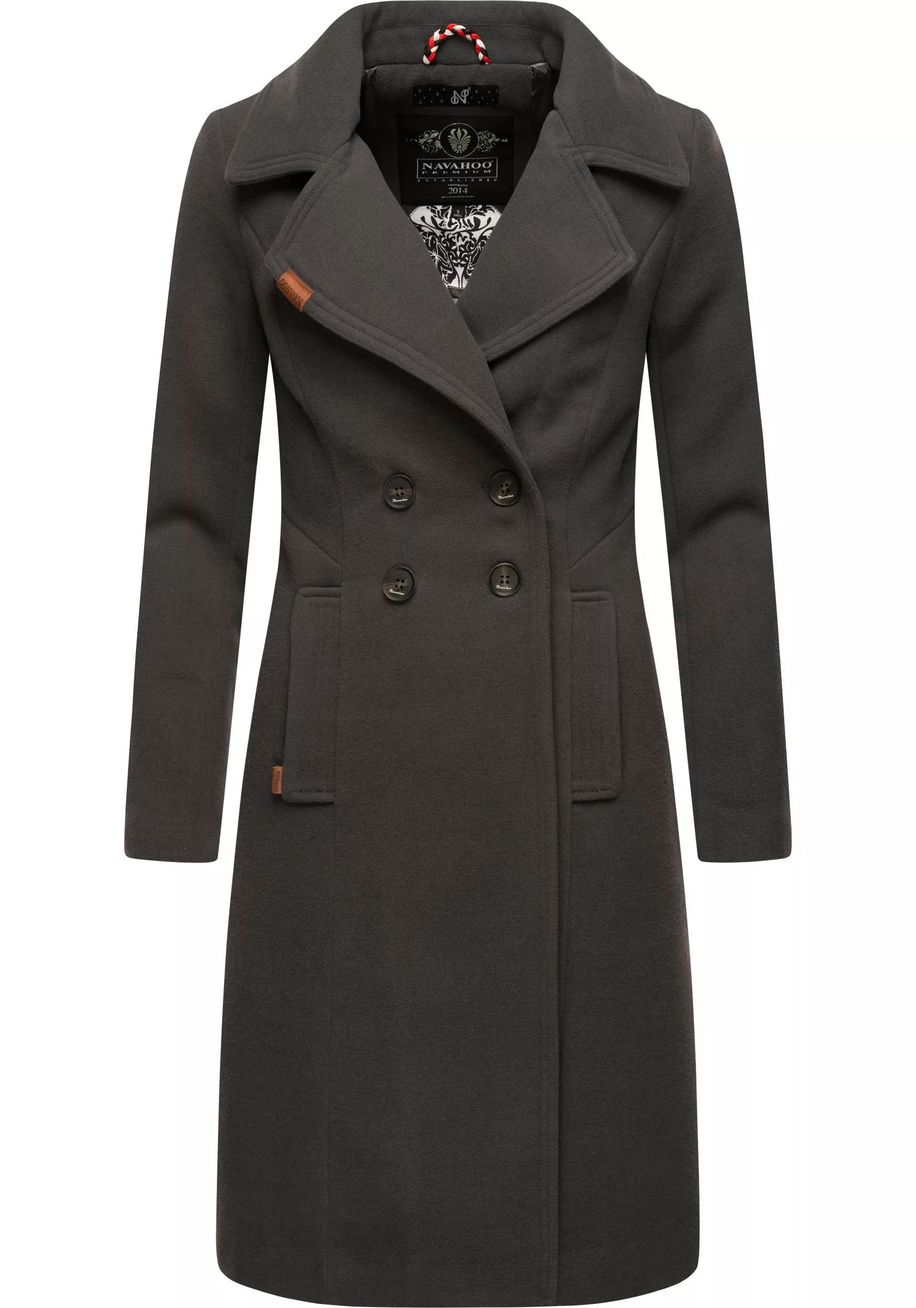 Navahoo Wintermantel "Wooly", edler Damen Trenchcoat in Wollmantel-Optik günstig online kaufen