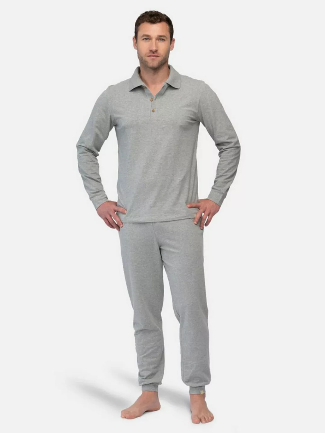 greenjama Pyjamaoberteil mit Polokragen Bio Baumwolle, GOTS-zertifiziert günstig online kaufen