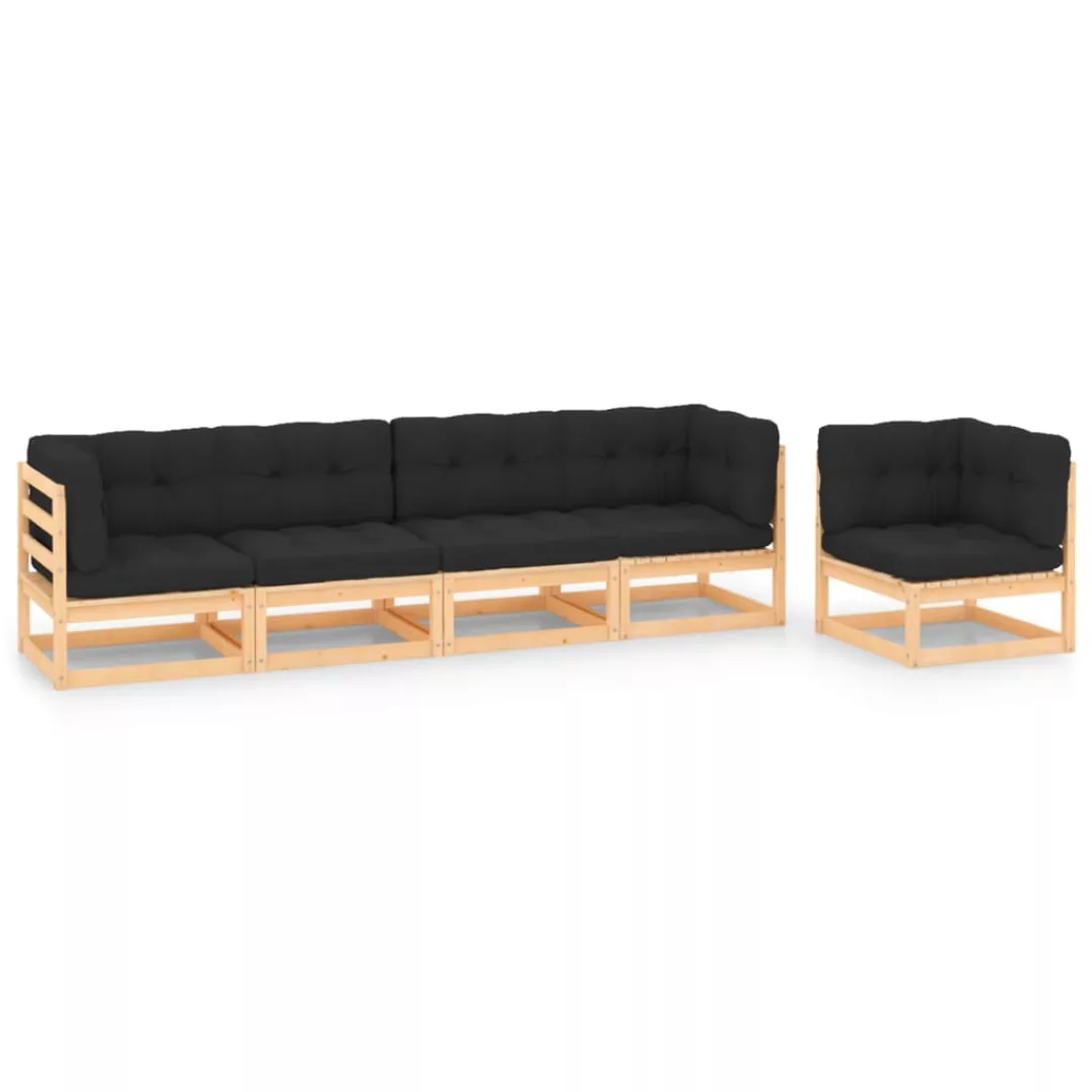 5-tlg. Garten-lounge-set Mit Kissen Massivholz Kiefer günstig online kaufen