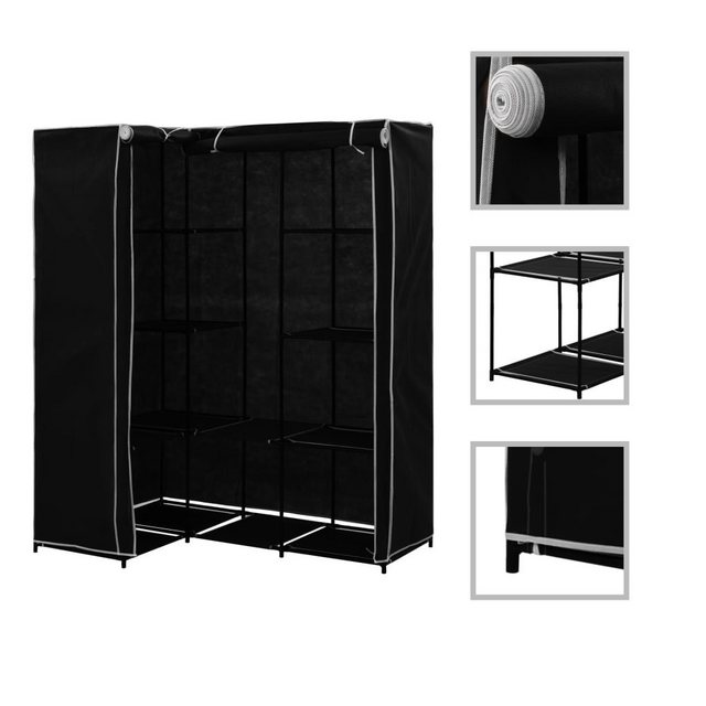 furnicato Kleiderschrank Eckkleiderschrank Schwarz 130 x 87 x 169 cm günstig online kaufen