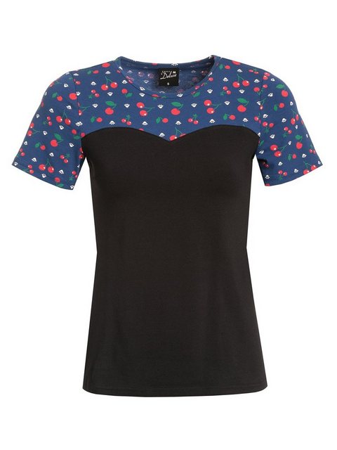 Pussy Deluxe Cat Paws & Cherries Damen T-Shirt schwarz/allover günstig online kaufen