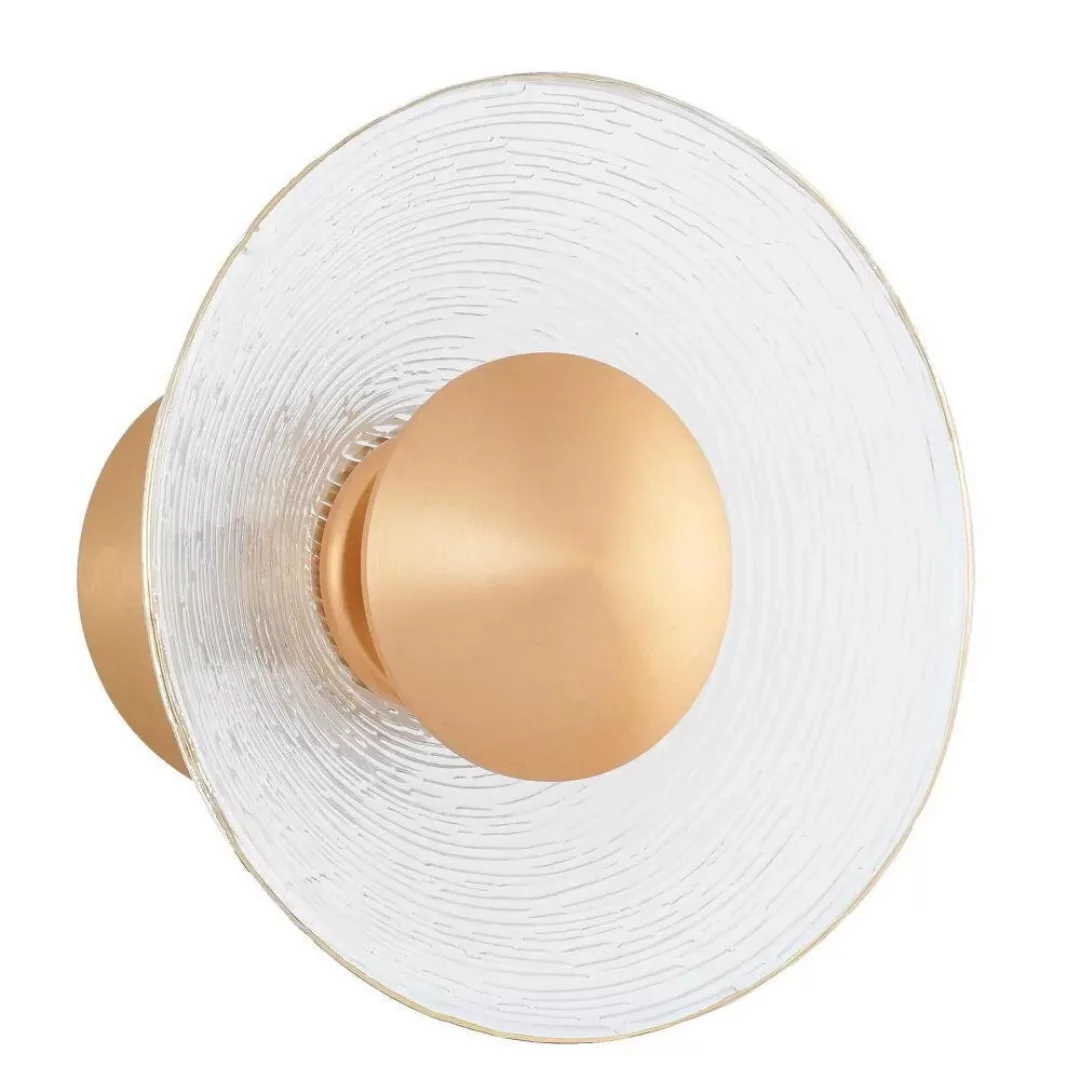 LED Wandleuchte Esil in Gold und Transparent 8W 536lm 160mm günstig online kaufen