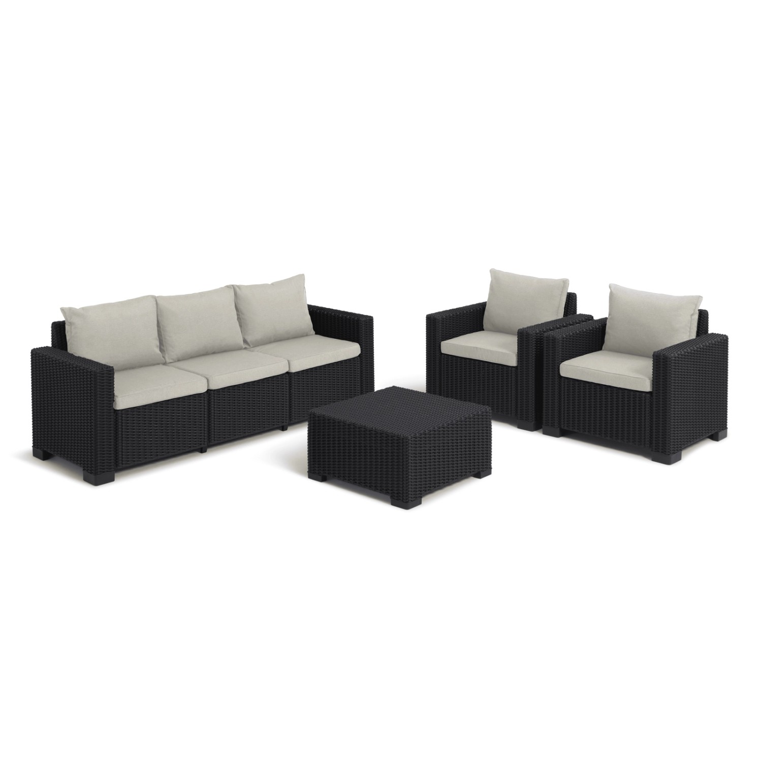 Allibert California Loungeset 4-teilig mit 3-Sitzer und Sessel günstig online kaufen