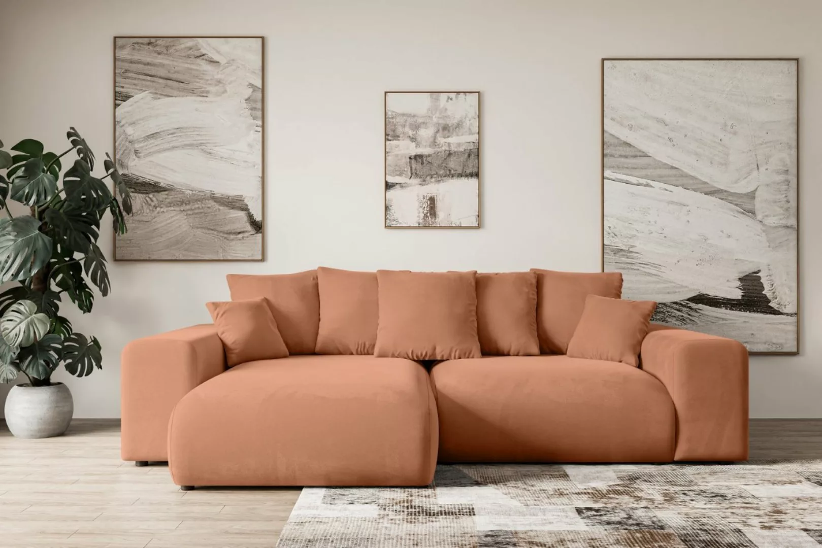 ALTDECOR Ecksofa ESKAR-L, Couch mit Schlaffunktion, Wohnzimmer - Wohnlandsc günstig online kaufen