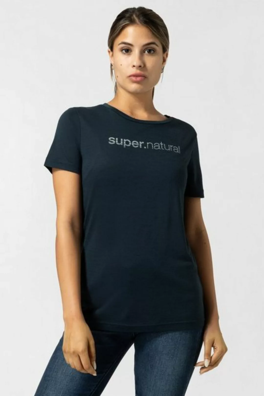 SUPER.NATURAL Print-Shirt Merino T-Shirt W GRID TEE funktioneller Merino-Ma günstig online kaufen
