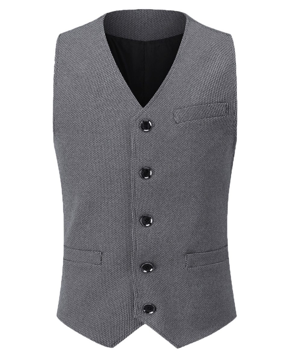 Allthemen Anzugweste Herren Anzugweste Herringbone V-Ausschnitt günstig online kaufen