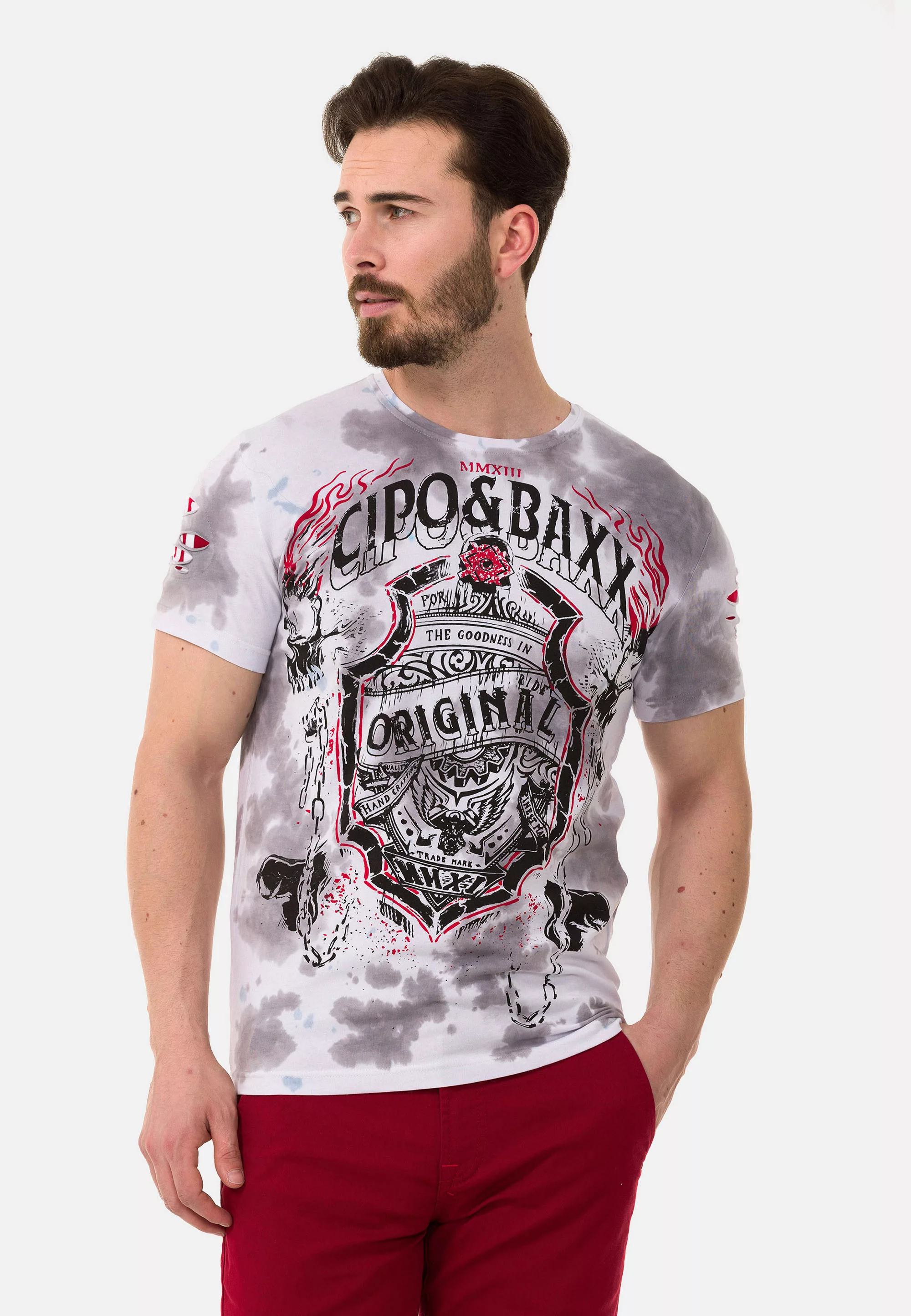 Cipo & Baxx T-Shirt, mit großem Markenprint günstig online kaufen