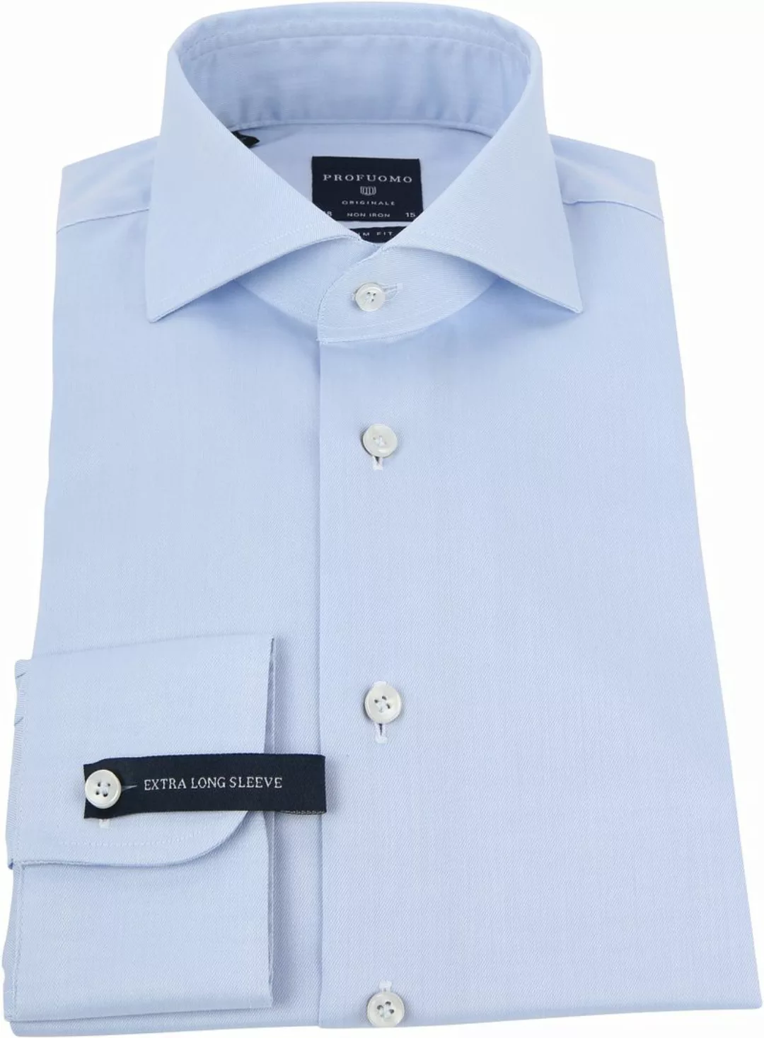 Profuomo Hemd Extra Lange Ärmel Cutaway Light Blue - Größe 42 günstig online kaufen