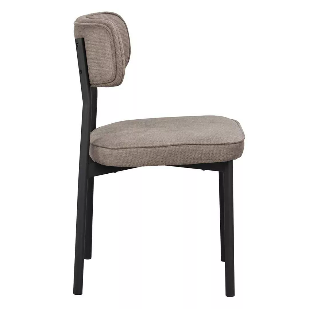 Polsterstuhl Esszimmer Set in Graubraun Schwarz (2er Set) günstig online kaufen