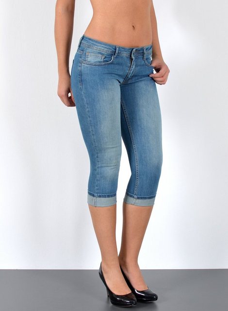 ESRA Caprijeans J470 Damen Capri Jeans Low Waist, bis Übergröße / Plussize günstig online kaufen
