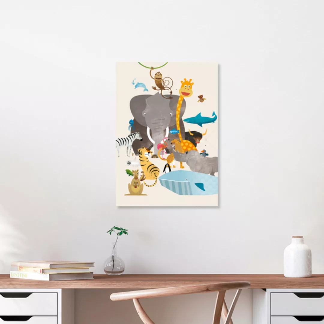 Poster / Leinwandbild - Kinderzimmer-tiere – Illustration Für Kinder günstig online kaufen