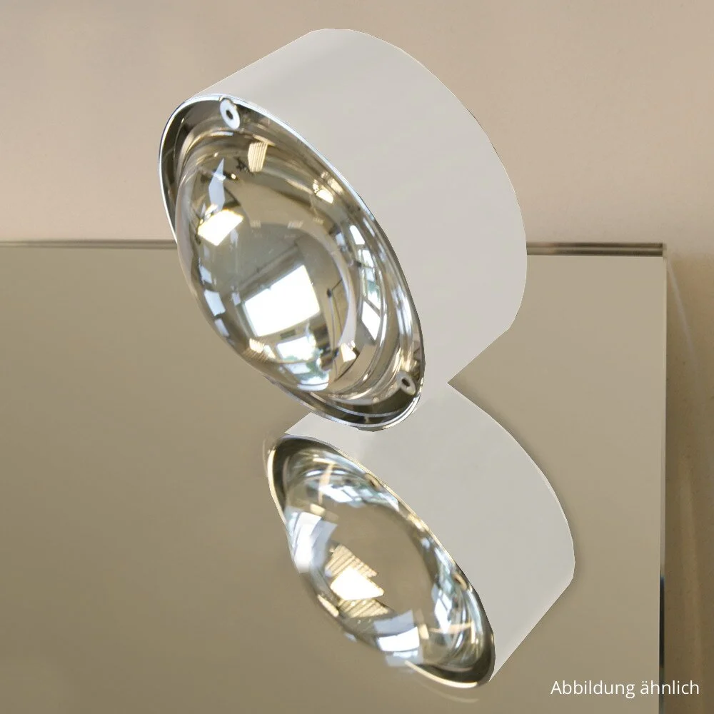 Stylische Spiegelaufbauleuchte Puk Mirror Halogen in weiß, dimmbar günstig online kaufen