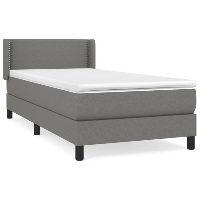 vidaXL Boxspringbett Boxspringbett mit Matratze Dunkelgrau 90x190 cm Stoff günstig online kaufen