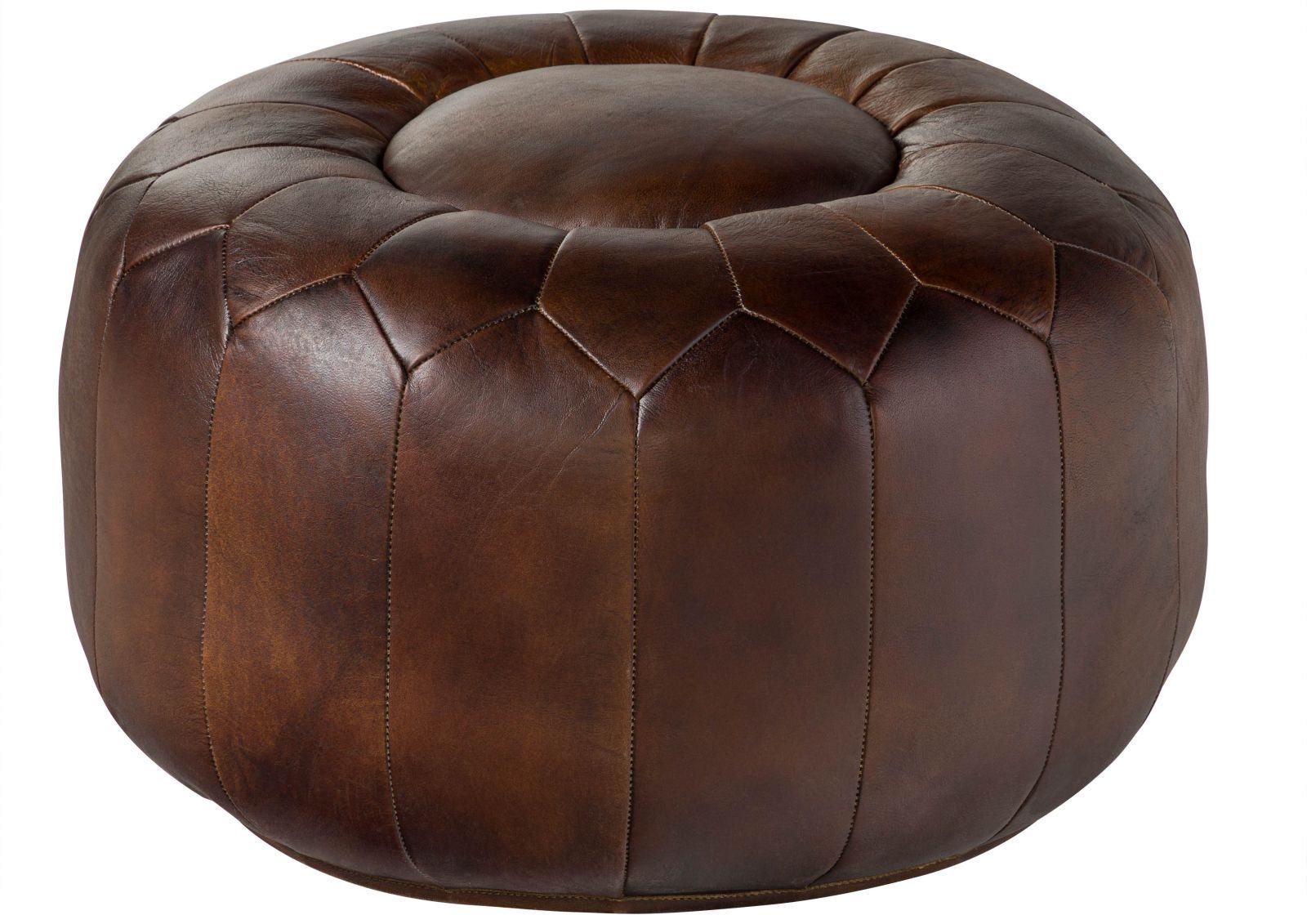 Massivmoebel24 Hocker (Pouf Hocker Echtleder 60x60x38 günstig online kaufen