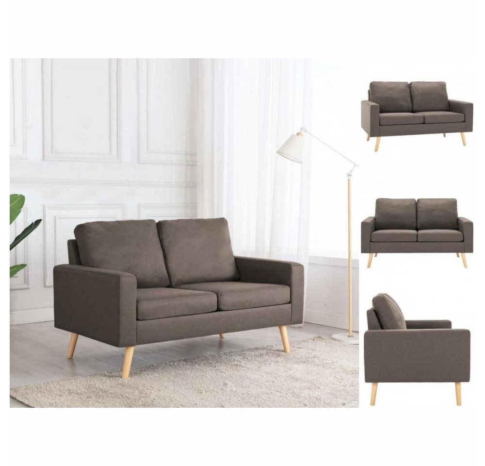 vidaXL Sofa 2-Sitzer-Sofa Taupe Stoff Couch günstig online kaufen
