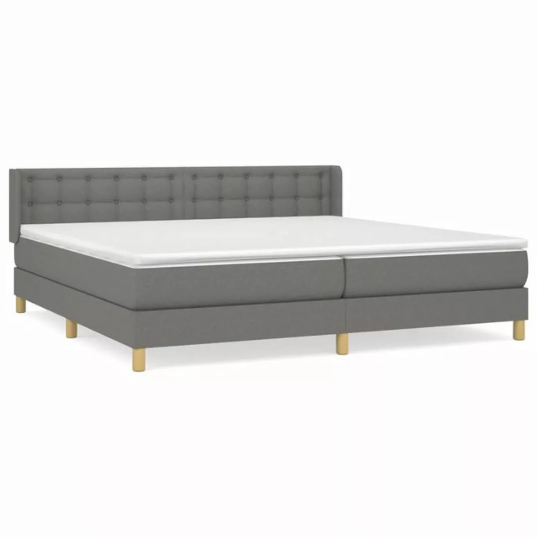 vidaXL Boxspringbett Boxspringbett mit Matratze Dunkelgrau 160x200 cm Stoff günstig online kaufen