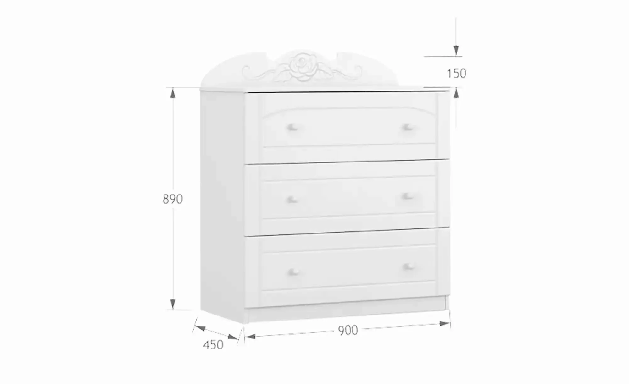 Kommode  Bianco Fiori ¦ weiß ¦ Maße (cm): B: 90 H: 89 Baby > Babymöbel > Wi günstig online kaufen