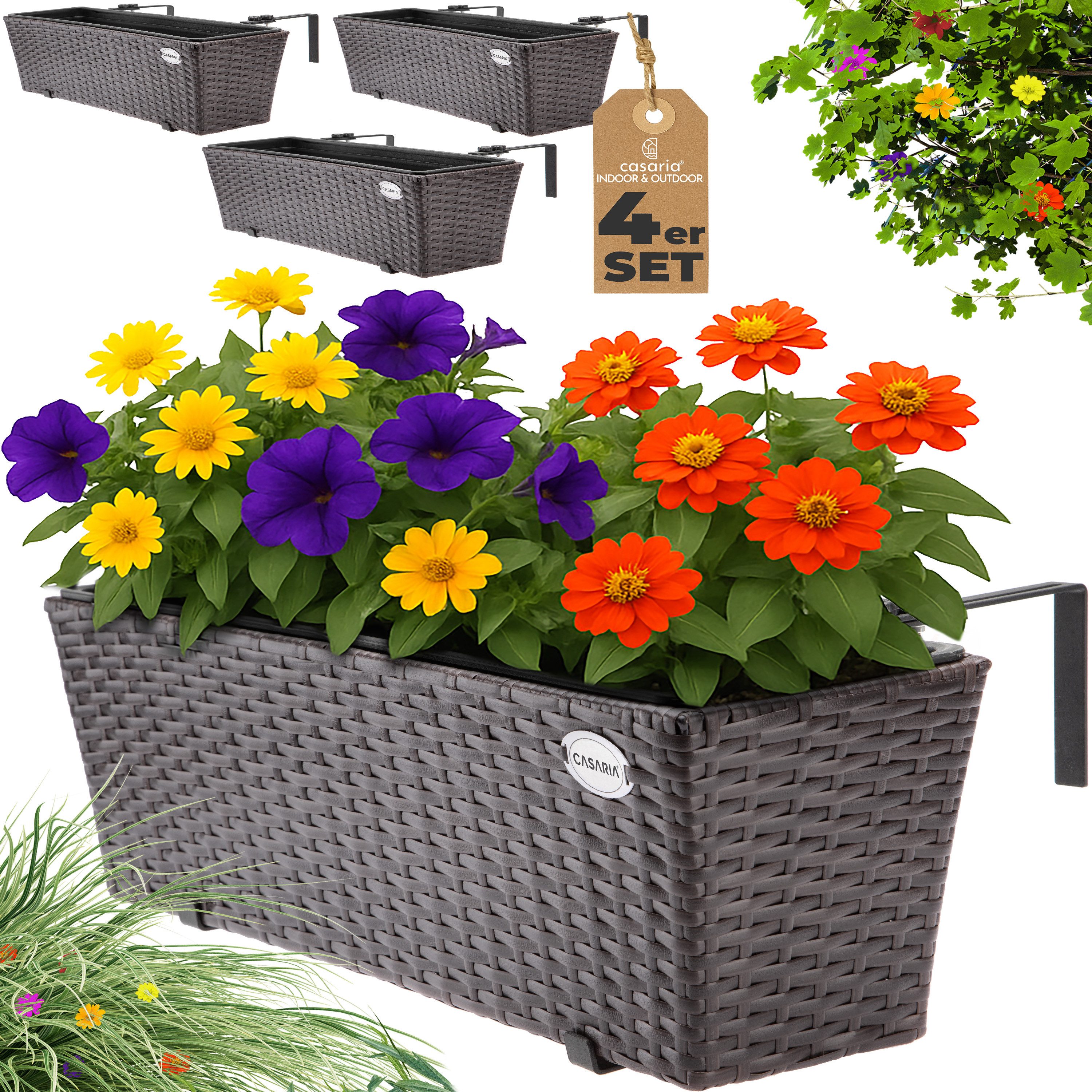 Casaria Blumenkasten, 4er Set 11 Liter günstig online kaufen