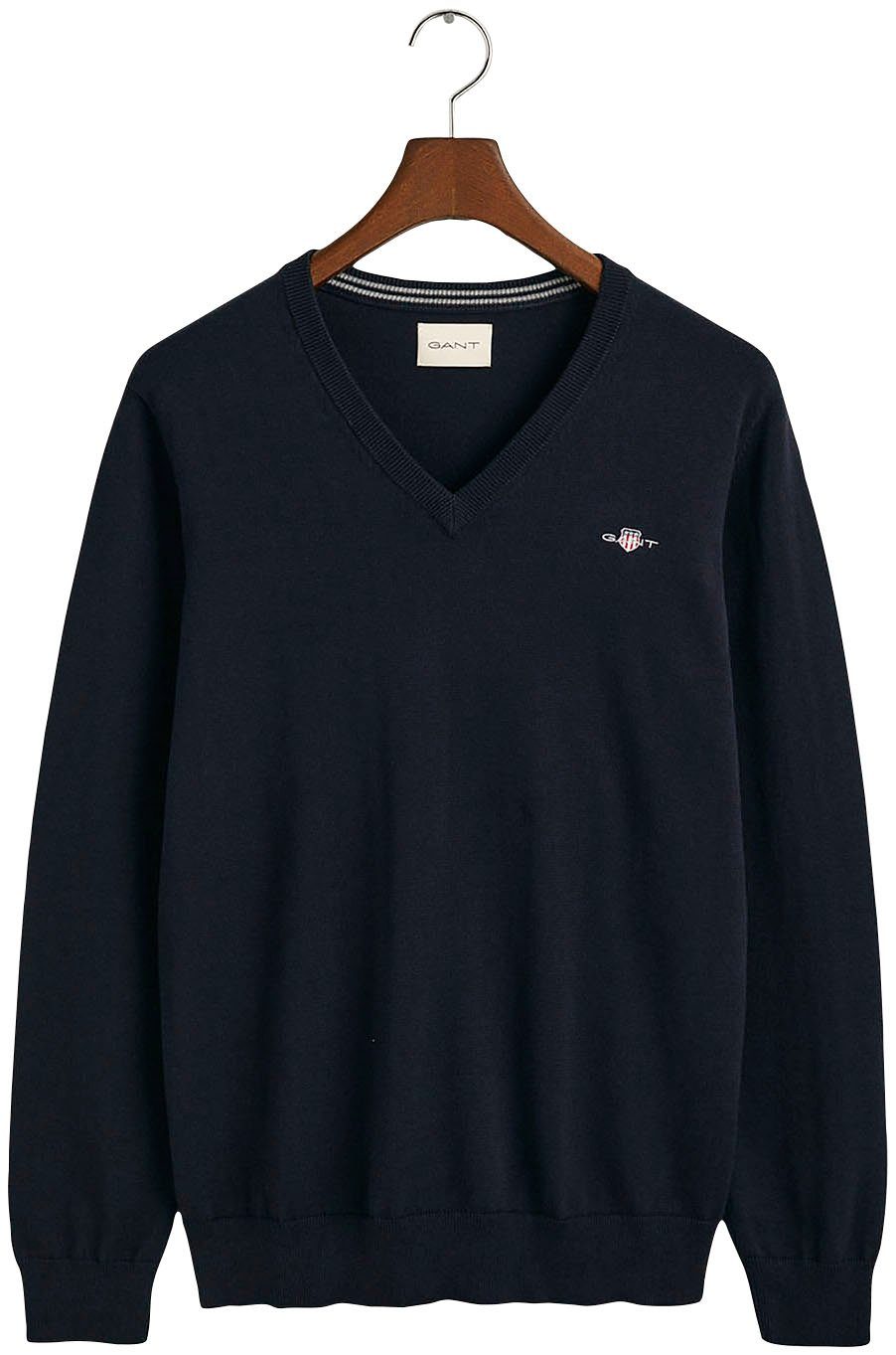 Gant V-Ausschnitt-Pullover Classic Cotton V-Neck Premium günstig online kaufen