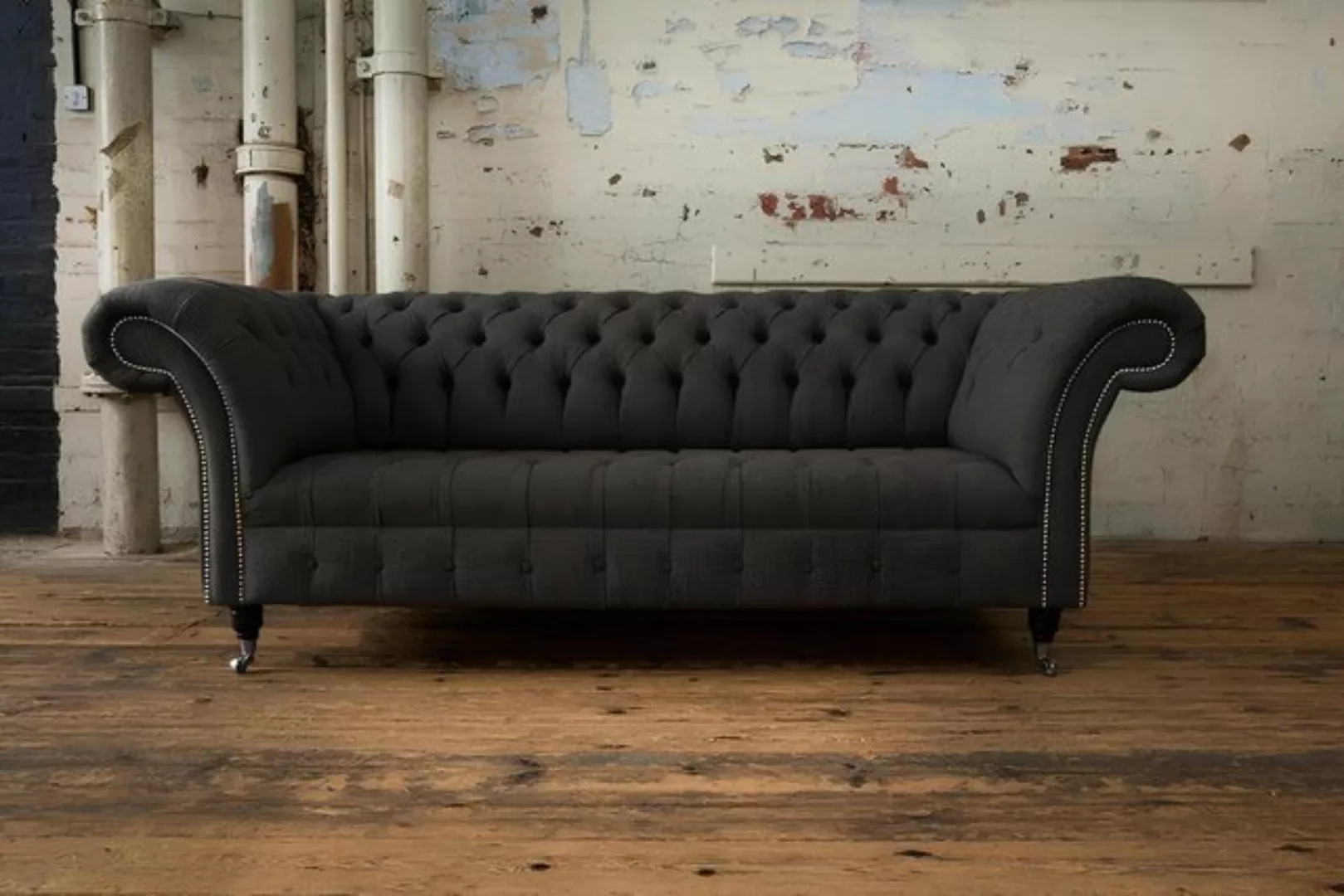 Xlmoebel Sofa Chesterfield Stoffsofa 3-Sitzer Polstersofa Luxus Design Stof günstig online kaufen