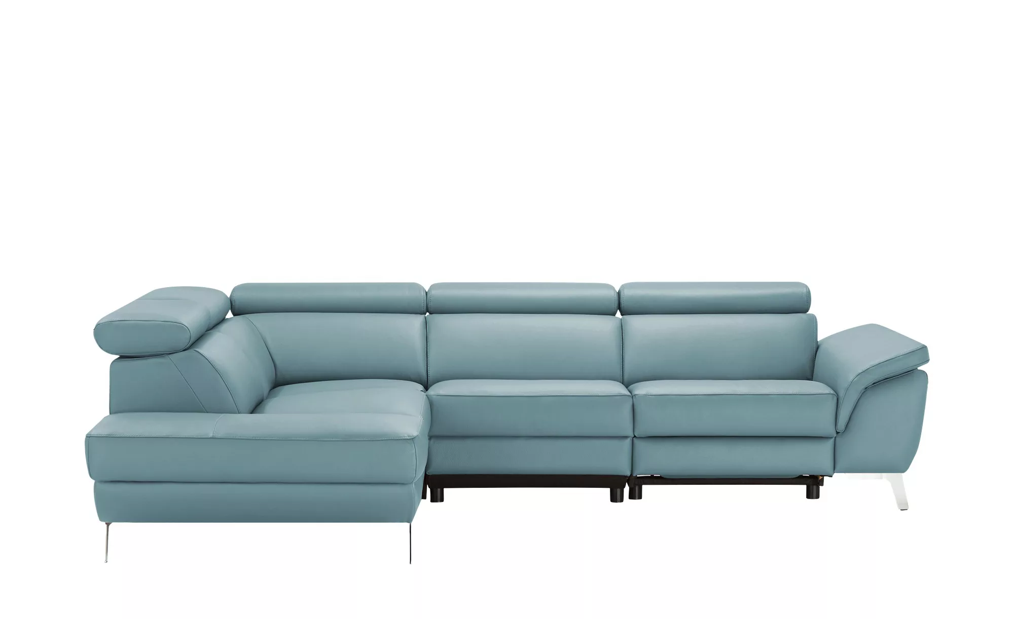 uno Leder Ecksofa  Dallas - blau - 74 cm - Polstermöbel > Sofas > Ecksofas günstig online kaufen