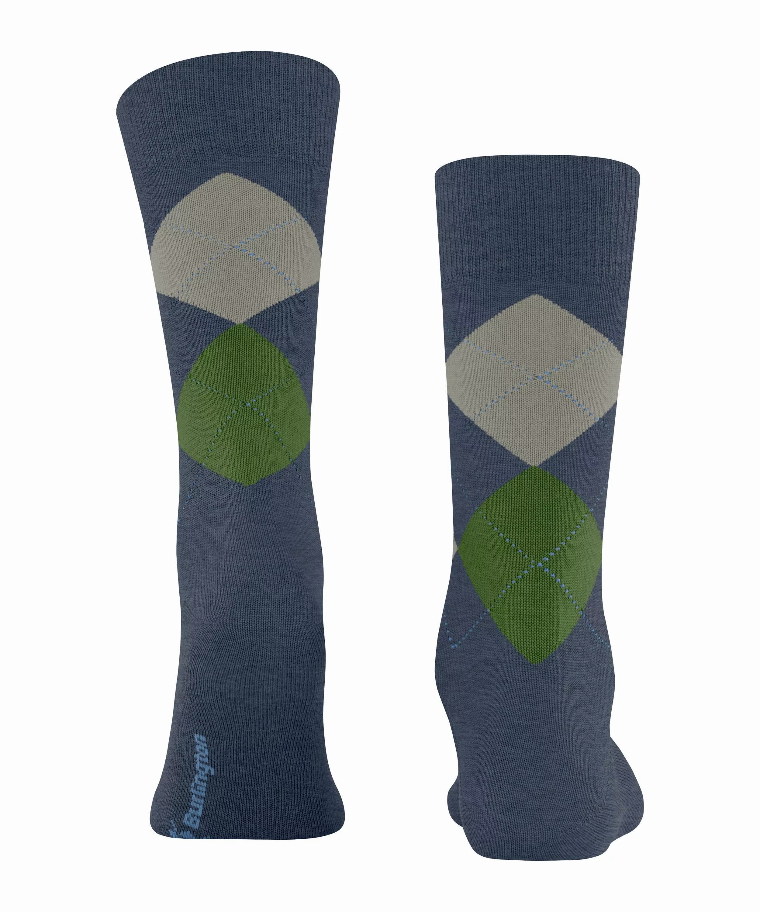 Burlington Edinburgh Herren Socken, 46-50, Blau, Argyle, Schurwolle, 21182- günstig online kaufen