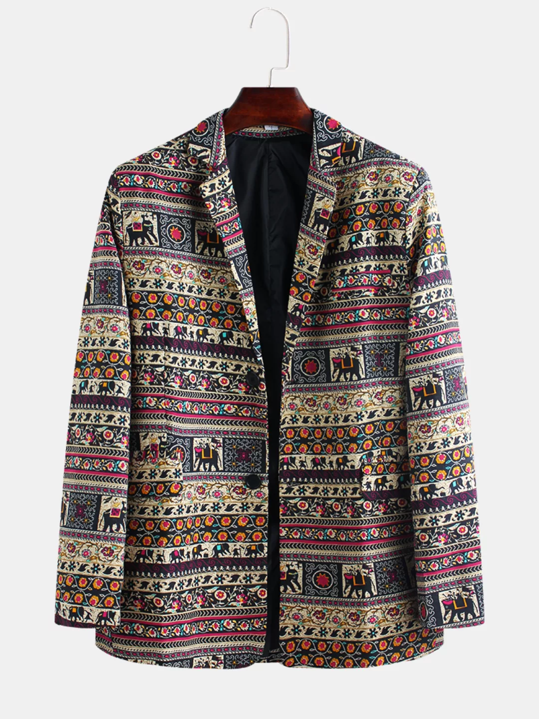 Mens African Style Little Elephant Druck Langarm Casual Anzüge Blazer Mänte günstig online kaufen