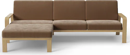 sit&more Ecksofa "Kolding L-Form", Armlehnen aus Buchenholz in natur, versc günstig online kaufen